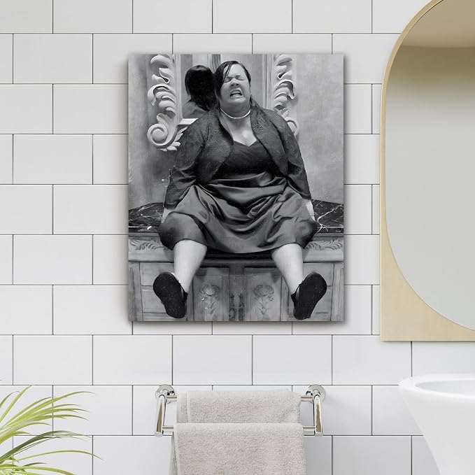 Funny Bathroom Canvas Wall Art, Toilet Paper Humor Poster, 11x14 Inch | Hilarious bathroom comedy decor and modern toilet artwork, gag gift for home, guest bath or office, Humor Style-06
