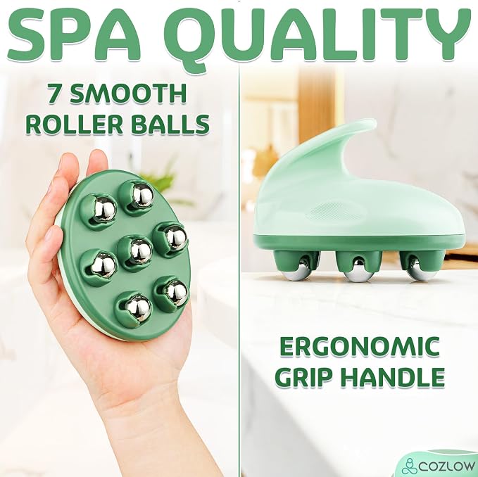 COZLOW Lymphatic Massager - Handheld Drainage Roller Massage Tool to Help Support Lymph System Care by Promoting Circulation, which May Decrease Appearance of Cellulite