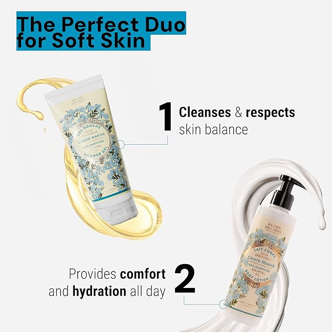 Panier des Sens - Sea Fennel Moisturizing Body Wash for Women & Men - Gentle Shower Gel with 96% Natural Ingredients for Sensitive Skin - Body Care Made in France, SLS Free, Vegan - 6.8 Fl Oz