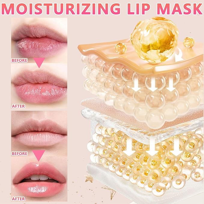 40 Pairs Lip Mask & Eye Mask, 24K Gold Gel Crystal Collagen Under Eye Patches for Puffy Eyes, Bachelorette Party Favors, Bridesmaid Gifts, Galentines Day Gifts, Bulk Mothers Day Gifts for Women
