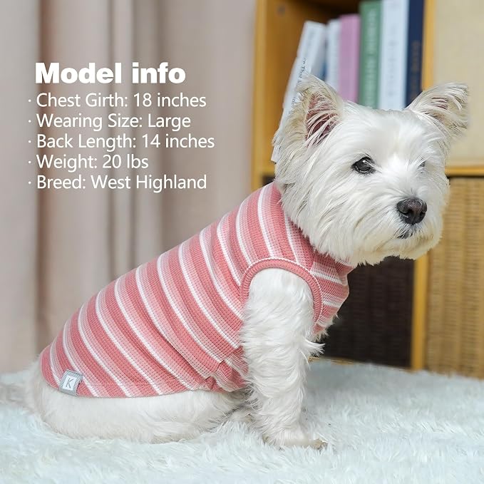 KYEESE 2Pack Waffle Dog Shirt for Medium Large Dogs Striped Dog Sweater | Cozy Warmth, Lightweight & Breathable, Gentle on Sensitive Skin, Stretchy & Free to Move, Comfortable Daily Wear