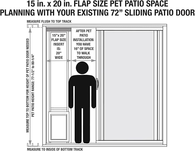 Ideal Pet Products Aluminum Pet Patio Door, 15" x 20" Flap Size
