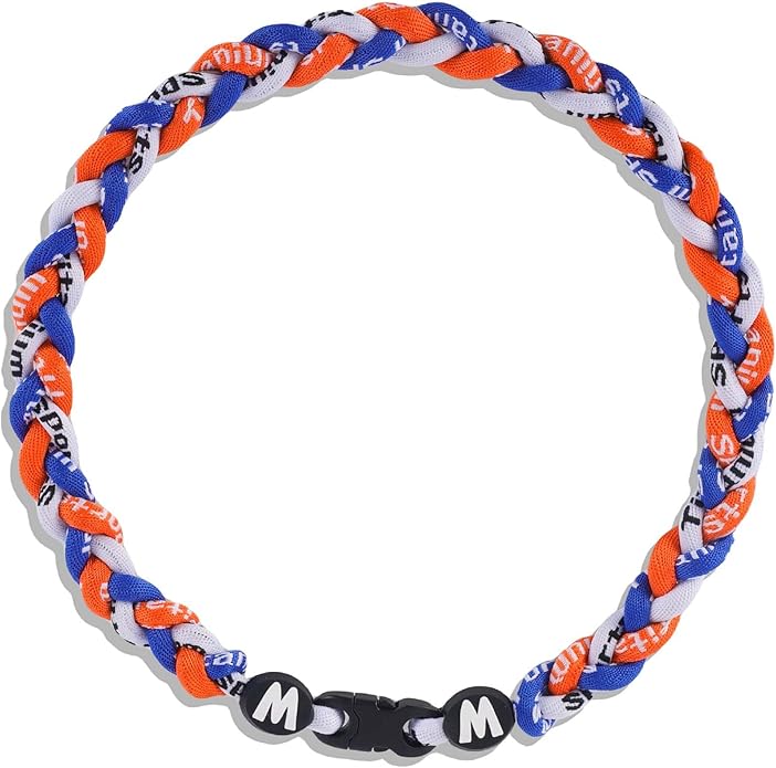 Premium 18inch Baseball Necklace w/Nylon Tri-Braided Rope Tornado Design