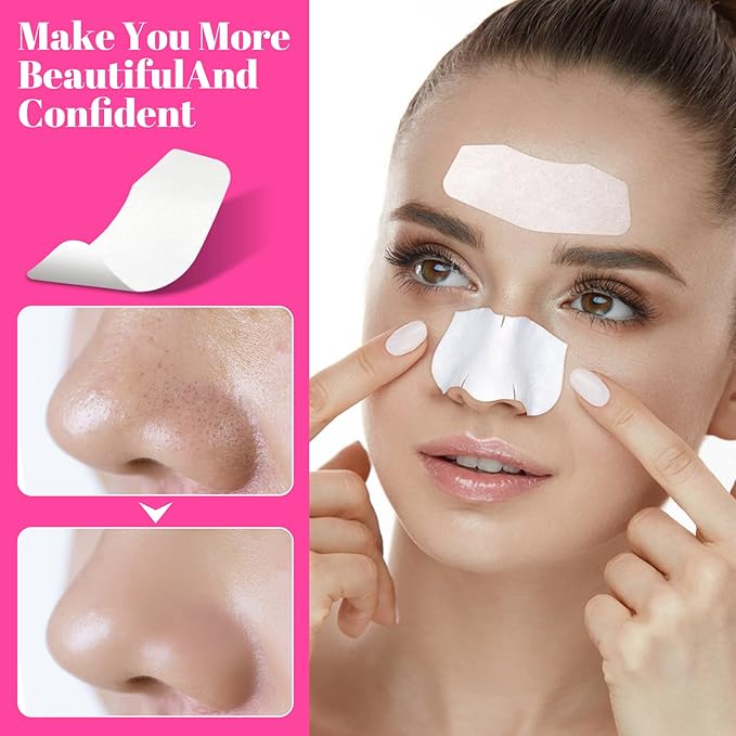 Blackhead Remover Nose Pore Strips for Deep Cleansing, Nose Pore Patches, Targets Pores & Pimples | Absorbs Oil Overnight, 90pcs Blackhead Remover Strip, Cruelty-Free | Facial Skin Care Products