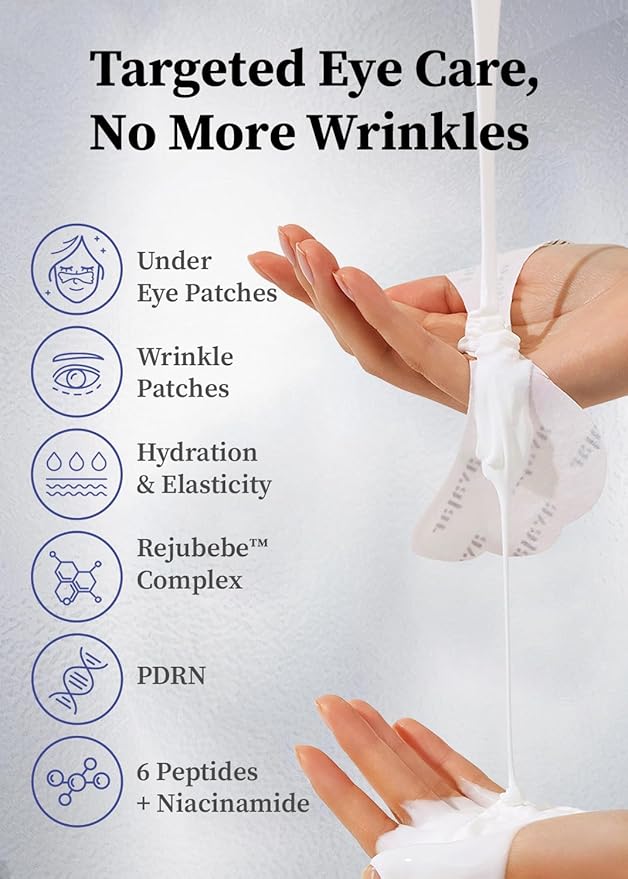 Avajar Collagen Eye Patches, Premium PDRN Anti-Aging Under Eye Patches for Wrinkles & Dark Circles with Peptides and Niacinamide, Firming & Hydrating Korean Skincare Eye Mask for Women, 5 Sheets