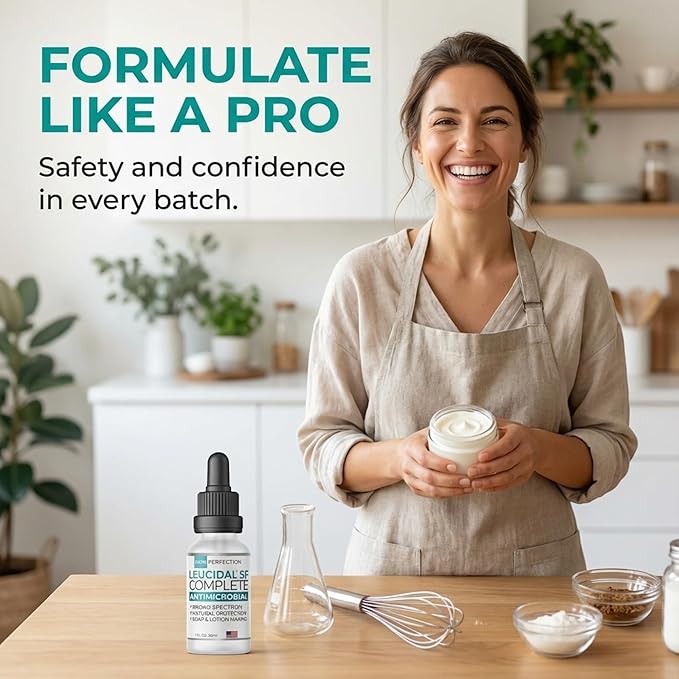 Skin Perfection Leucidal SF Complete - DIY Leucidal Liquid SF Natural Alternative Preservative for Lotion Making - Leucidal Liquid Complete with Lactobacillus & Coconut for Complete Protection 1oz