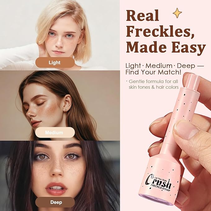 Faux Freckle Stamp for Girls and Women,Long Lasting Quick-drying Waterproof 5 Points Freckle Pen,Get Natural Lifelike Sunkissed Face Freckle Makeup Gift on Birthdays 01 Light