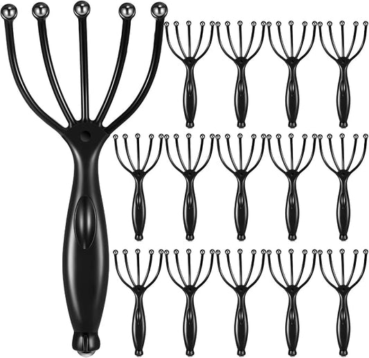 TrelaCo 24 Pcs Scalp Massager Portable Handheld Spa Head Massager for Deep Relaxation and Stress Reduction Manual Head Massage Tool for Office Home Christmas Gift (Black)