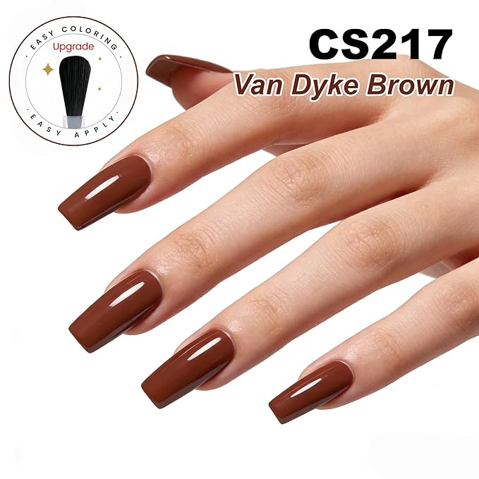 YTD Likomey Van Dyke Brown Gel Nail Polish,15ml Salon Home DIY Nail Art Manicure and Pedicure Fall Winter Soak Off UV Color Varnish,CS217