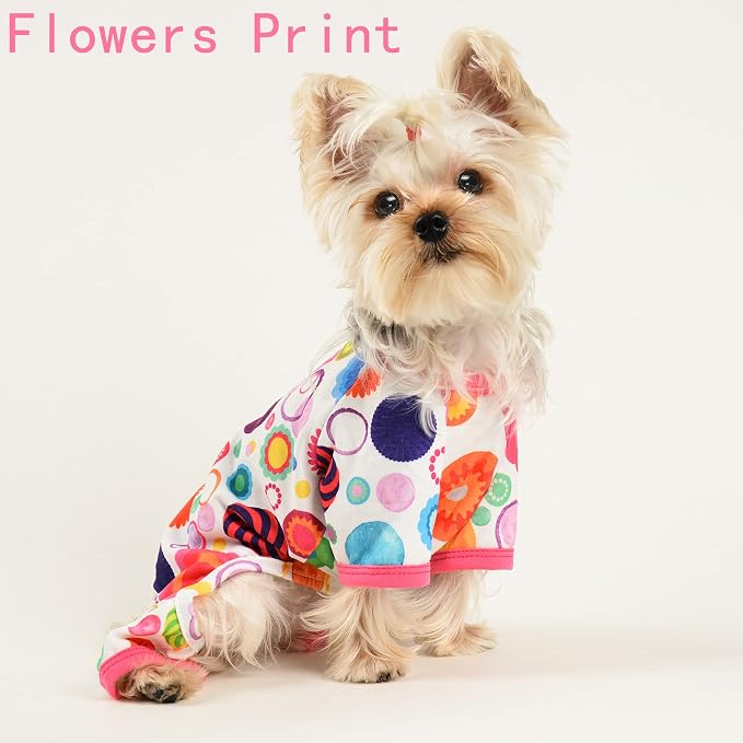 Dog Pajamas for Small Dogs Boy Girl, Dog Clothes Tiny Chihuahua Yorkie Spring Summer Shirt, Cute Puppy Outfit Pjs Jumpsuit Cat Onesie Apparel Pet Clothes