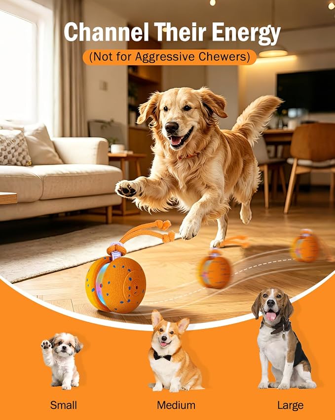 osou Interactive Dog Toy, Automatic Moving Dog Ball Toy with 2 Speed Modes | Random Rolling Path, Motion-Activated, Auto-off, Pet-Safe ETPU Shell, for Small Medium Large Dogs and Most Dog Personalities