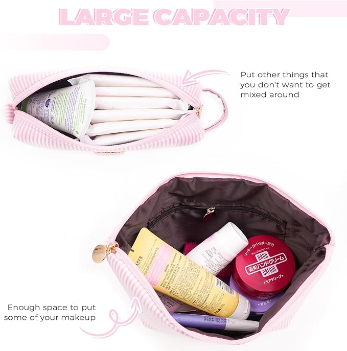 Gifts for Teen Girls Women - Birthday Gifts for 10 11 12 13 14 15 16 17 18 Years Old Girl,Makeup Bag Cosmetic Bag,Teacher Gift Trendy Stuff Toiletry Bag - Pink,A