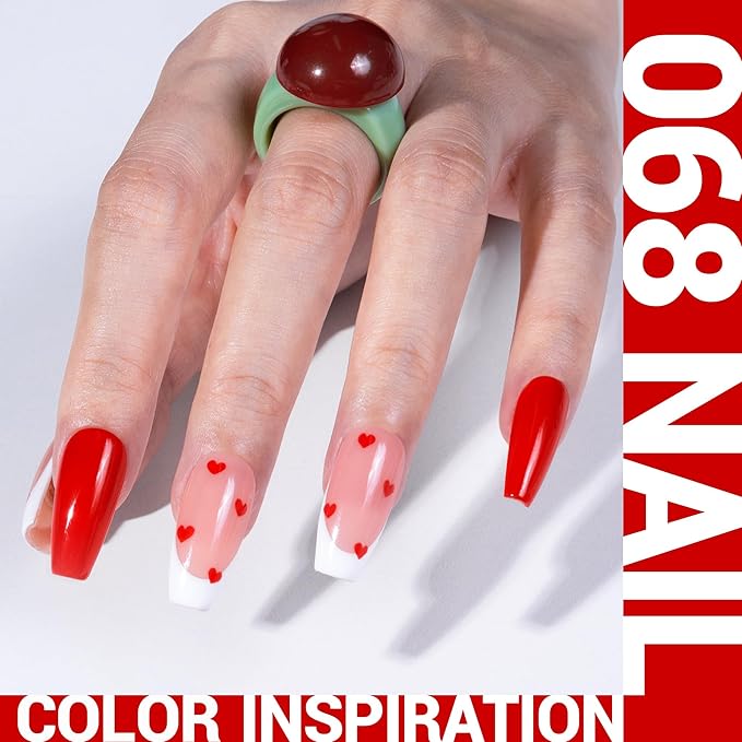 MelodySusie Thick Bright Red Gel Nail Polish,0.5fl oz Nails Soak Off UV LED Neon Red Gel Polish Christmas Gift for Women Nail Art Manicure Salon DIY Nail Design Decoration at Home-068