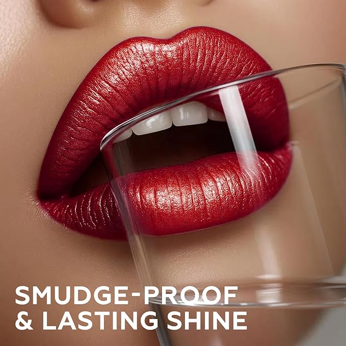 FOCALLURE Metallic Liquid Lipstick,Non Stick Cup Lip Gloss,High Impact Lip Color with Transfer-proof Wear,Long Lasting & Waterproof Lipstick Makeup for Women, PK05