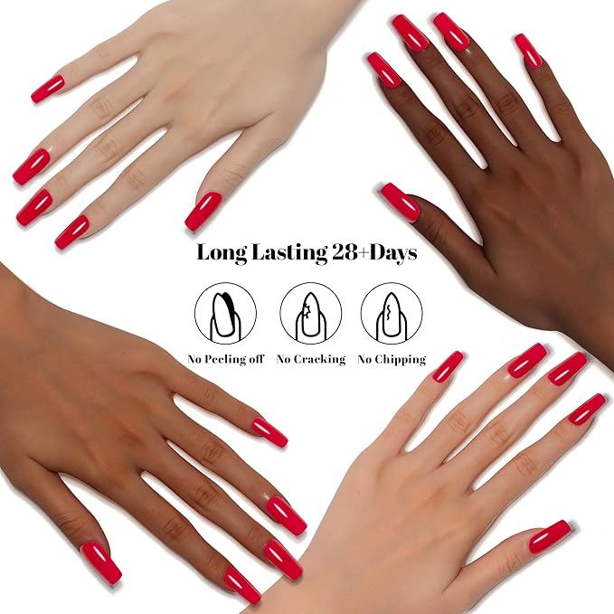 YTD Likomey Bright Red Gel Nail Polish,15ml Salon Home DIY Manicure and Pedicure Fall Winter Soak Off UV Color Varnish,CS446