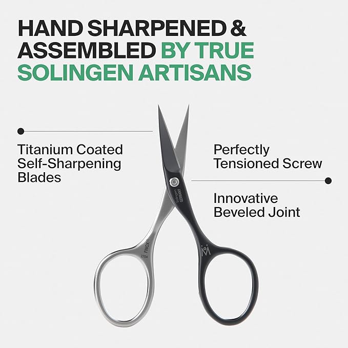 GERMANIKURE Professional Nail Cutter Scissors - Self-Sharpening FINOX22 Titanium Coated Stainless Steel Manicure Tools in Cork Case - Ethically Made in Solingen Germany - 2704