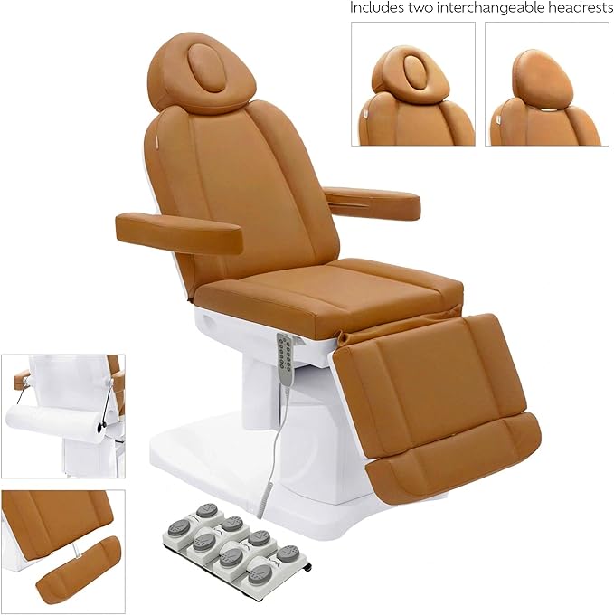 SKINACT Bellage Electric Treatment Table (Chair) 4 Electric Adjustable Motors (Camel)