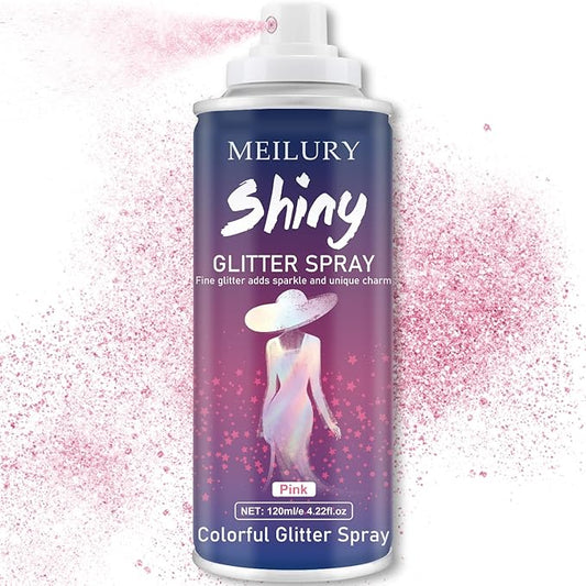 Halloween Hair and Body Glitter Spray, Holographic Glitter Highlighter Powder, Hairspray for Clothes, Face Body Shiny Glitter, Loose Shimmer Hairspray Festival Rave Prom Accessories