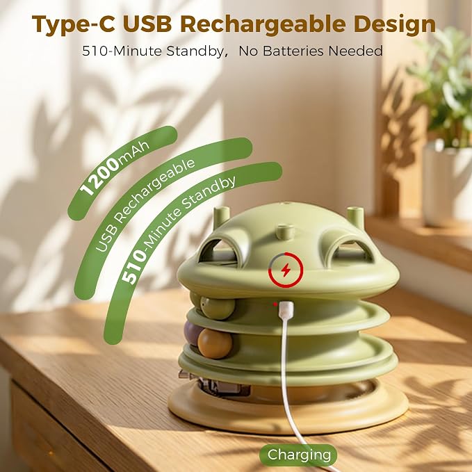Cat Toys Rechargeable, 6-in-1 Automatic Interactive cat Toy