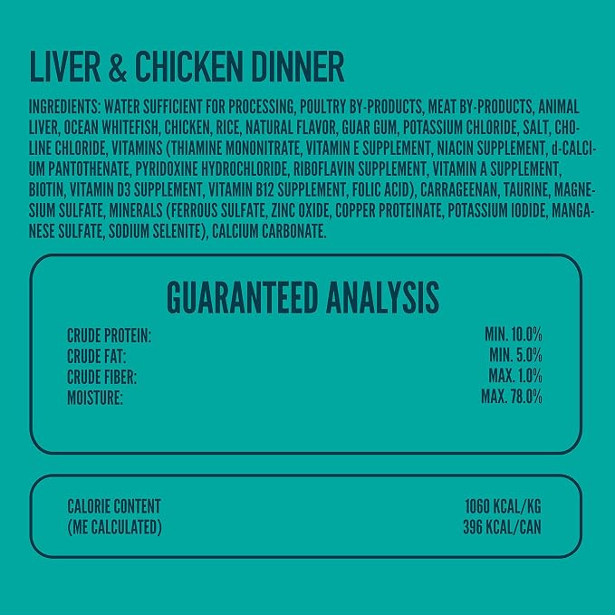 A Strong Heart Adult Cat Pate, Liver & Chicken Dinner, 13.2oz, 12pk | Real chicken & liver, AAFCO complete & balanced, Made in USA, 13.2oz cans, pack of 12