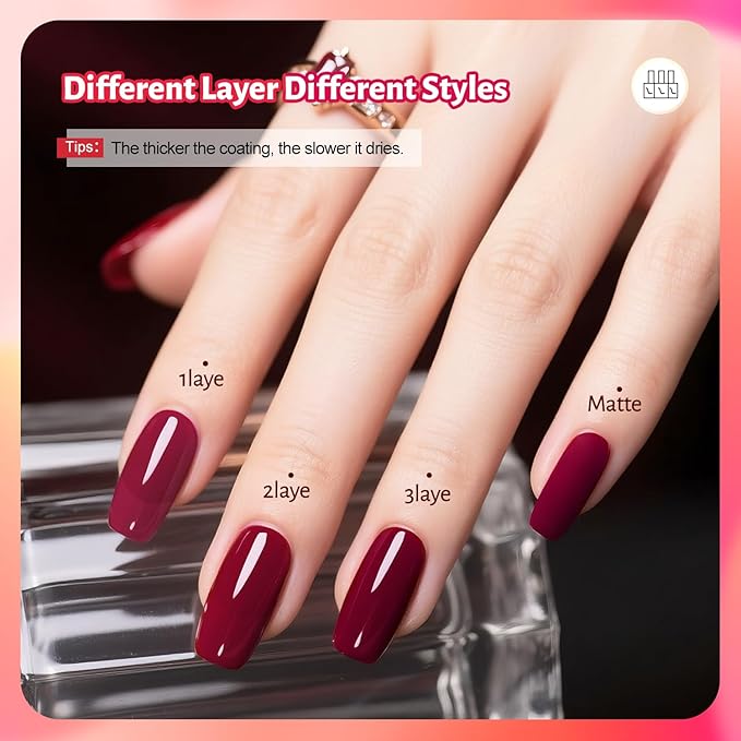 12 PCS Pink Nail Polish Set With 10 Colour Combo, 2 PCS Base and Top Coat, Fast Drying Long Lasting Nail Polish for Holiday Gift Giving 5ML