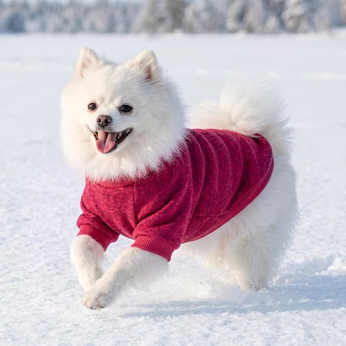 3 Pack Dog Sweaters for Small Dogs Girl Boy Winter Fleece Clothes Warm Soft Dog Sweatshirt Outfit for Dogs Cats Pet Apparel