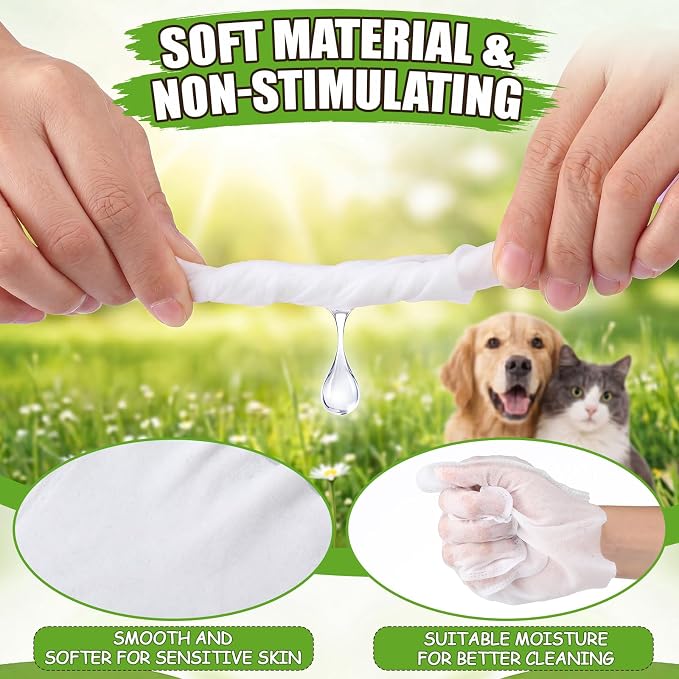 Irenare 6 Pack / 150 Pcs Pet Glove Wipes Bulk for Dogs and Cats, No-Rinse