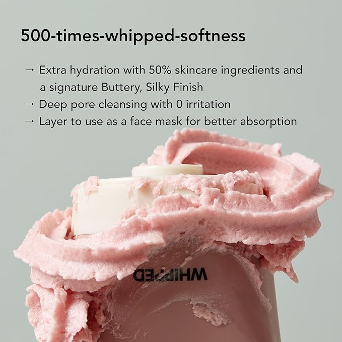 Whipped Korean Skincare Face Wash, Deep Cleansing Vegan Facial Cleanser for Oily Skin and Pore Care with Niacinamide, Hyaluronic Acid, Ceramide, Mugwort & Teatree, Doubles as a Face Mask, 4.5 oz