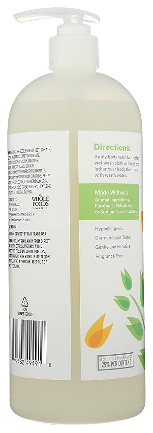 365 by Whole Foods Market, Body Wash, Colloidal Oatmeal, Fragrance Free, 32 Fl Oz