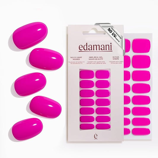34 Piece Fully Cured Gel Nail Strips With No UV Light Needed, 14+ Days Gel Nail Polish Stickers, Salon Quality, Easy to Apply & Remove – Toxin Free, No Damage (Carnival)
