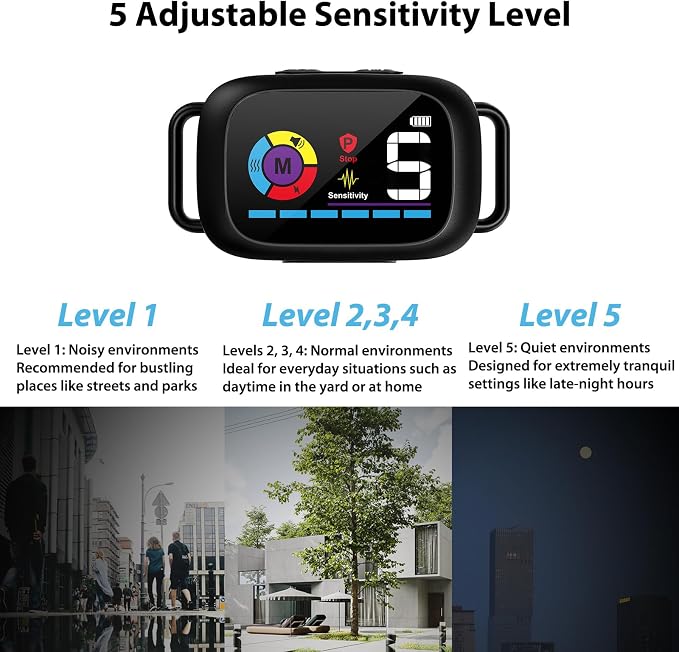 Smart AI Bark Collar, 5 Modes, IPX7