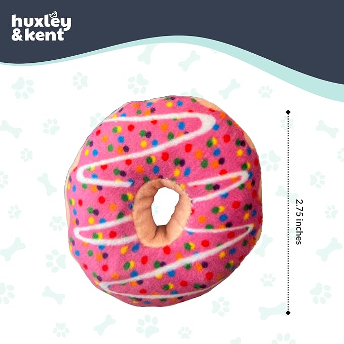 Huxley & Kent Plush Crinkle Catnip Cat Toy, Strawberry Donut