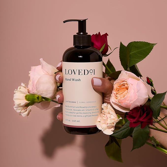 Loved01 Hand Wash, John Legend Skincare, Liquid Hand Soap, Gentle & Hydrating, Cruelty-Free, Oprah's Favorite Things, Formulated with Nourishing Oils, Just Because Soft Floral Scent, 15 oz