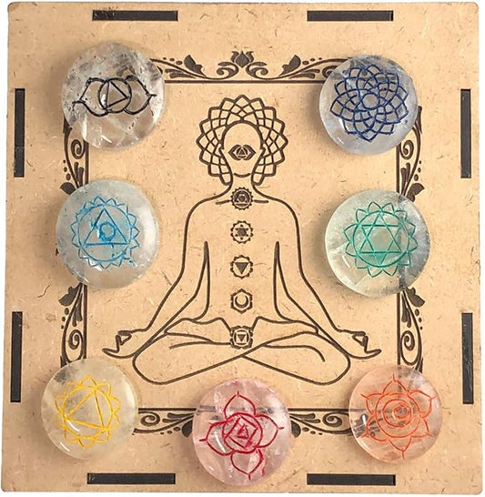 Crystal Quartz Chakra Healing Crystals Set – Tachyon Energy Stones for Meditation, Energy Alignment, Balancing Chakras – Root to Crown Chakra Kit – Spiritual Wellness & Reiki Tools