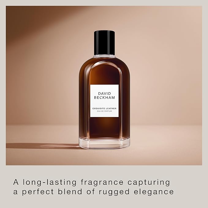 David Beckham Collection Exquisite Leather Eau de Parfum 3.3 fl oz (Pack of 1), Notes of Apple, Bourbon Leather, and Sandalwood, Men's Fragrance, Long Lasting, Everyday Fragrance, Travel Size
