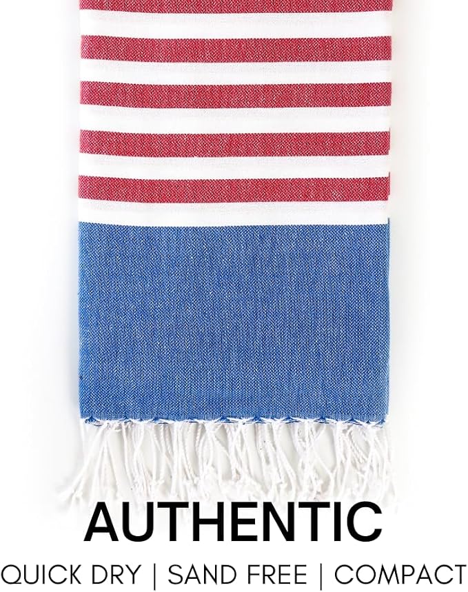 BAY LAUREL Turkish Beach Towel with Travel Bag 39 x 71 Quick Dry Sand Free Lightweight Large Oversized Towels Light