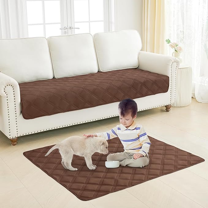 Smiry Waterproof Dog Bed Cover, Reversible Pet Blanket for Sofa Couch | Soft Washable Dog Blanket, Leakproof Couch Cover for Dogs Cats & Furniture Protection, 30x53, Brown/Chocolate