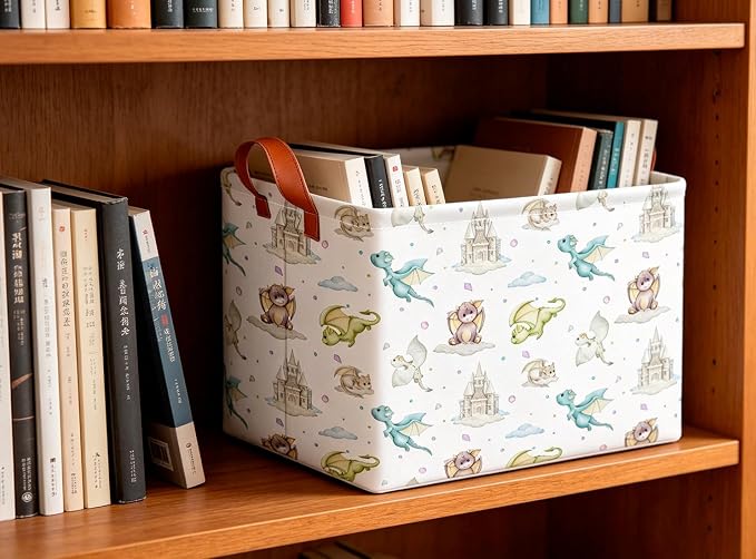 CLOCOR Rectangular Storage Bin,Waterproof Books Box,Gift Basket(Dinosaur)