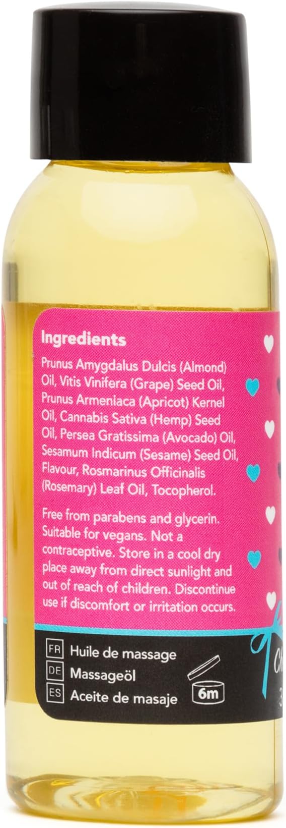 Lovehoney Cherry Flavored Massage Oil 1 fl oz & Red Handheld Body Massager Tool | Relaxation Massage Bundle