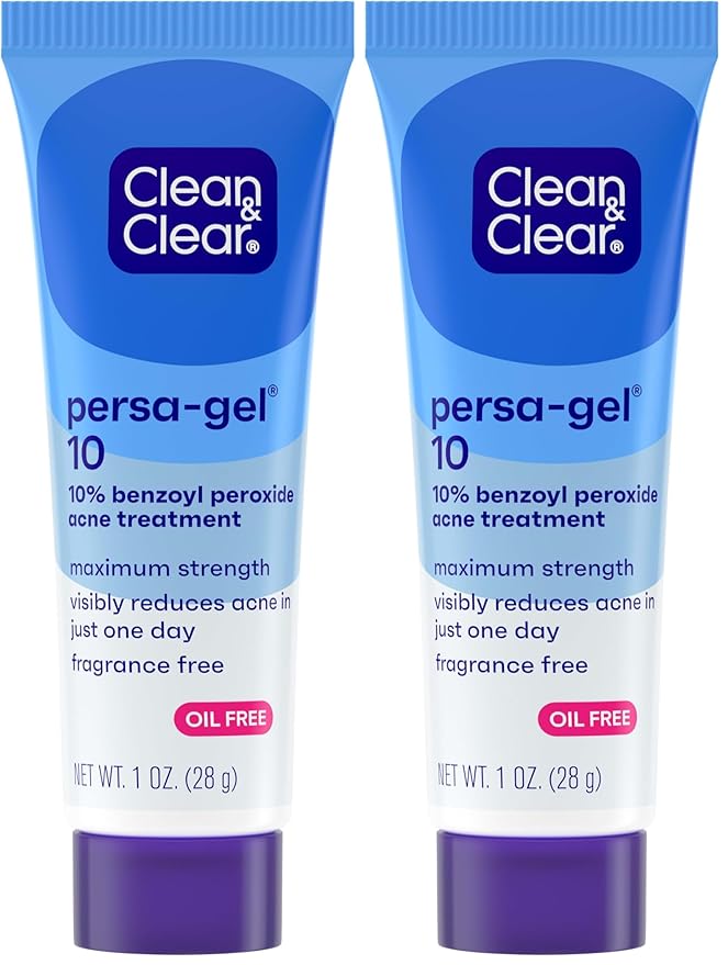 Clean & Clear, Persa-Gel 10 Acne Spot Treatment, Maximum Strength, 1 Oz (Pack of 2)