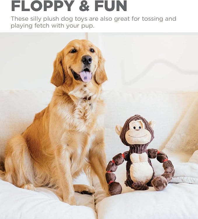 Outward Hound by Charming Pet Thunda Tugga Gorilla Plush & Squeaky Dog Tug Toy