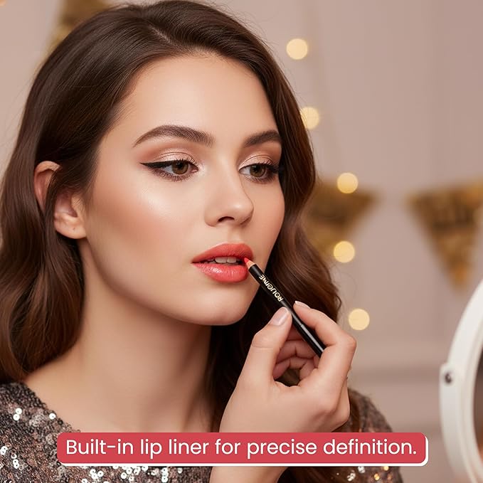 Matte Lipstick & Lip Liner Set for Women – Boujee Shade – Long-Lasting Waterproof 2-in-1 Lip Kit – Smudge-Proof Liquid Lipstick with Precision Liner, Enriched with Vitamin E & Shea Butter