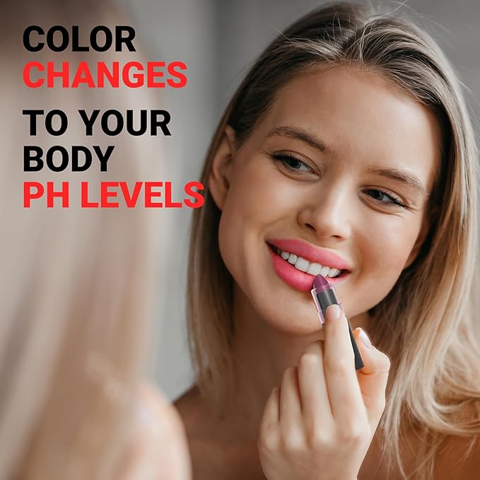 MOODmatcher LIVAURA Original Color Changing Lipstick – 12 Hours Long-Lasting, Moisturizing, Smudge-Proof, Glamorous Personalized Color, Premium Quality – Made in USA (Pink)