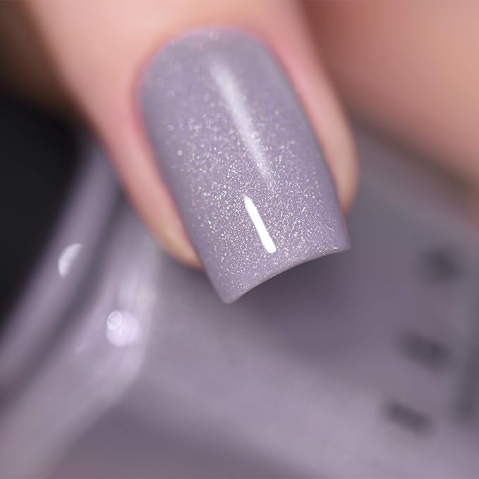 ILNP ASAP - Soft Lavender Blue Neutral Nail Polish, Subtle Holographic, Chip Resistant, 7-Free, Non-Toxic, Vegan, Cruelty Free, 12ml