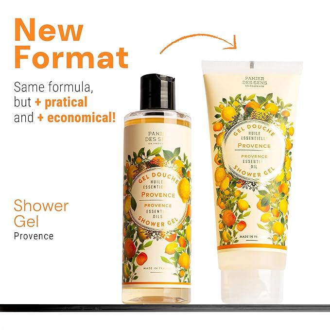 Panier des Sens - Provence Moisturizing Body Wash for Women & Men - Gentle Shower Gel with 96% Natural Ingredients for Normal, Sensitive Skin - Body Care Made in France, SLS Free, Vegan - 6.8 Floz