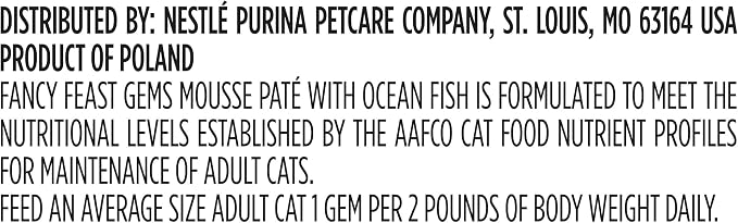 Fancy Feast Purina Gems Pate Mousse with Gravy Wet Cat Food with Ocean Fish - 4 oz. (Pack of 16)