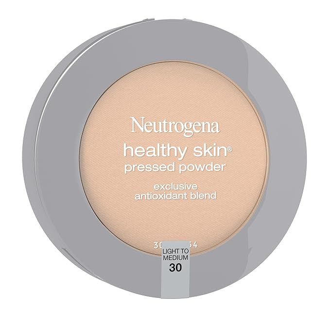 Neutrogena Healthy Skin Pressed Makeup Powder Compact with Antioxidants & Pro Vitamin B5, Evens Tone, Minimizes Shine & Conditions, Light to Medium 30.34 oz (Pack of 2)