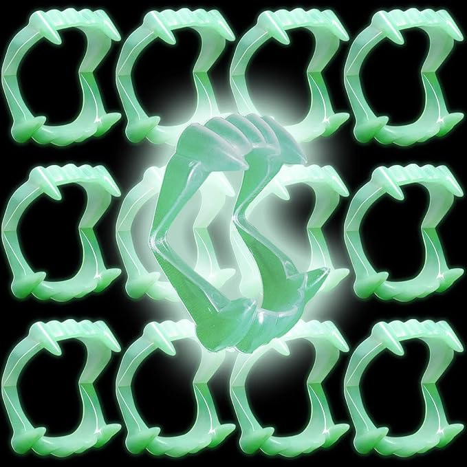 12 Pieces Halloween Teeth Glow in The Dark Fangs, Dress-Up, Pretend Play