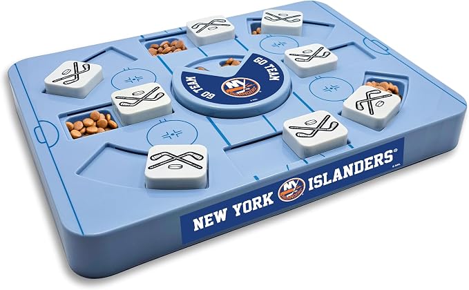 Pets First NHL NEW YORK Islanders Large Puzzle Toy, New Size, Interactive Dog Treat & Slow Feeding Toy