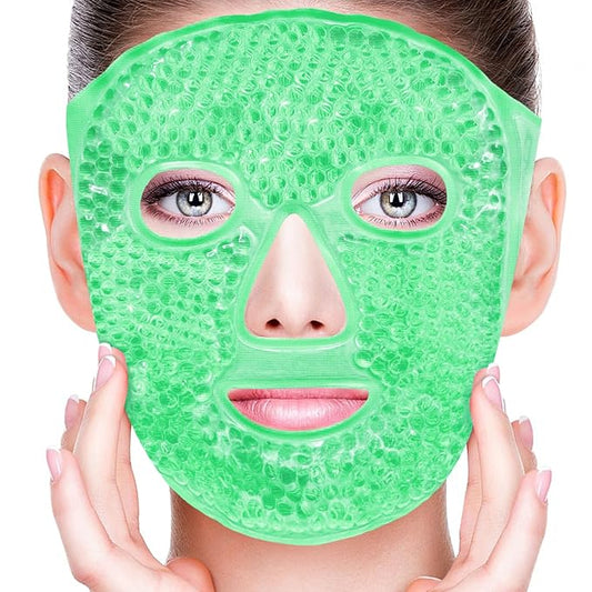 Cold Face Eye Masks Ice Face Mask Hot Cold Compress for Dark Circles, Puffiness, Migraines, Headache, Stress, Redness, Cooling Masks for Women Man, Skin Care, Reusable